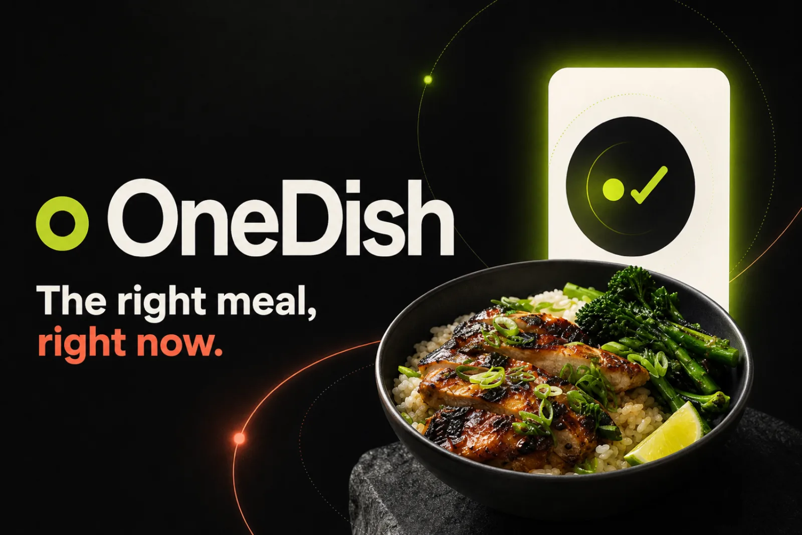 OneDish 餐食决策产品界面与品牌主视觉